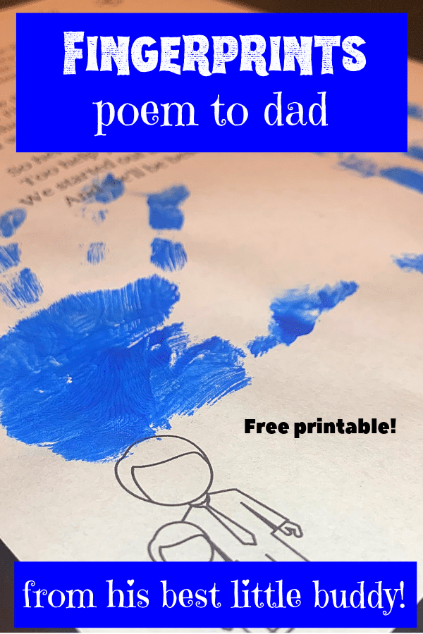 Fingerprint poem to dad from son DIT handmade gift idea